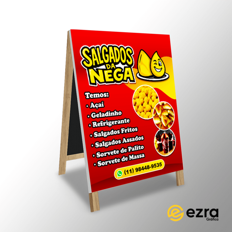 Cavalete 1x80cm face Dupla 4x4 Lona